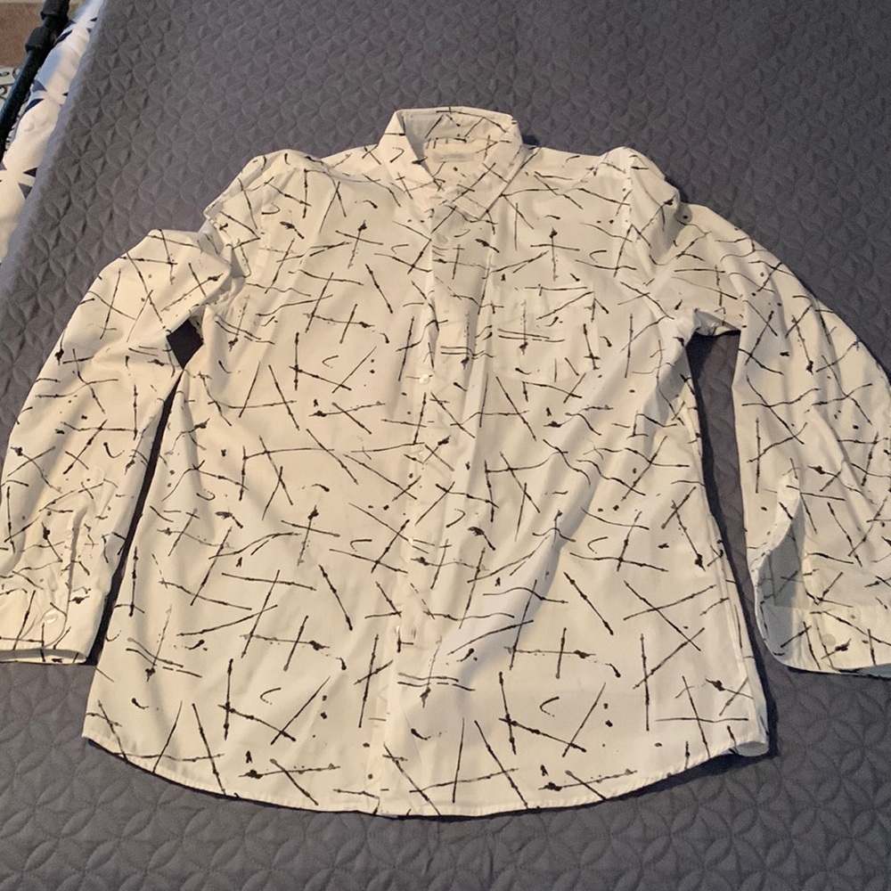 Saturdays NYC button down - XL - black/white print
